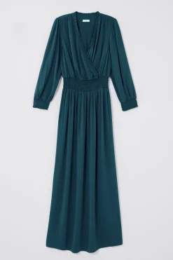 Smocked Sateen Dress
