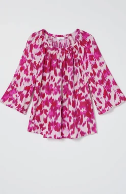 Smocked Scoop-Neck Top