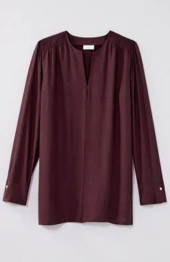 Smocked Split-Neck Tunic