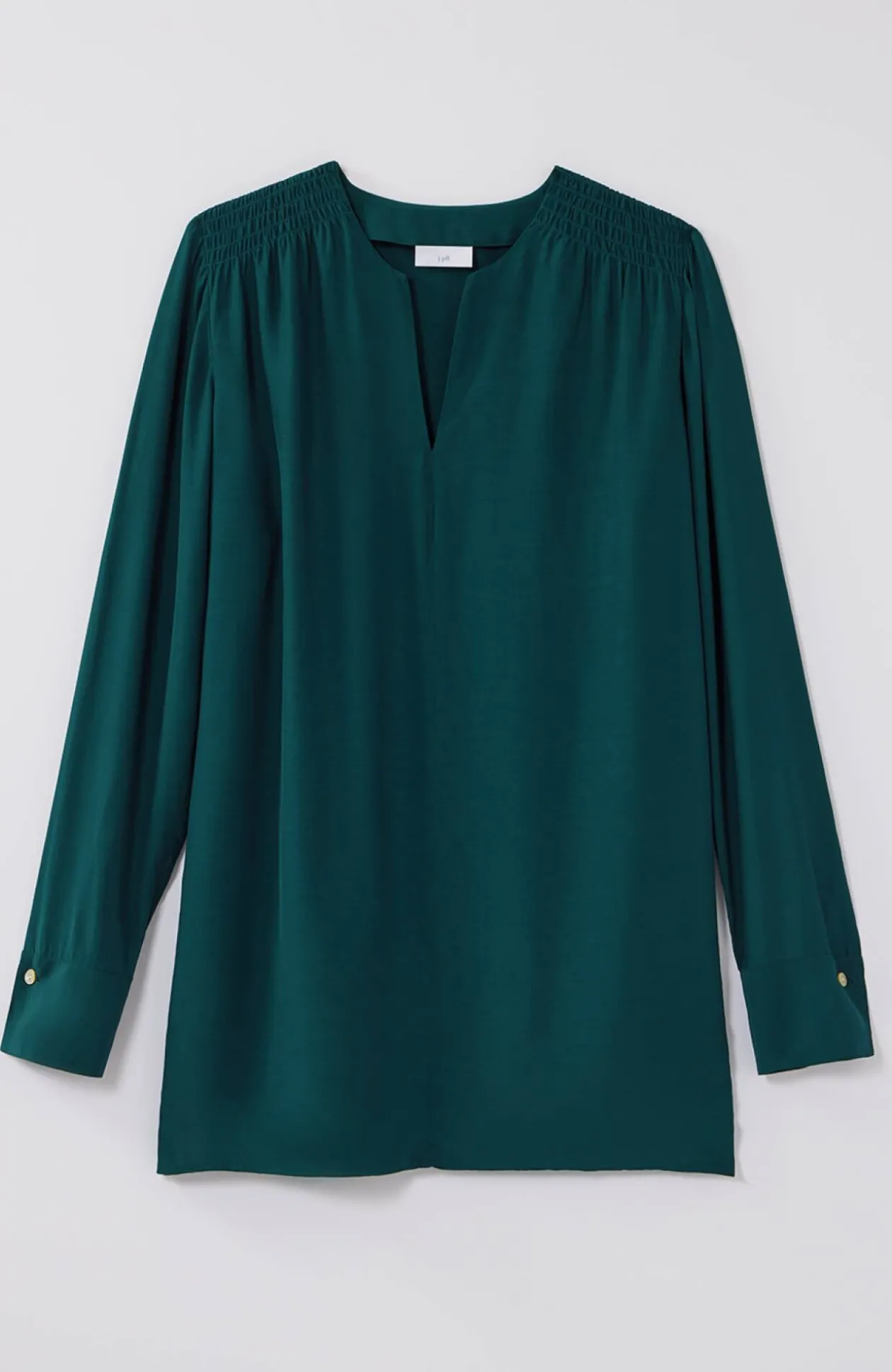 Smocked Split-Neck Tunic