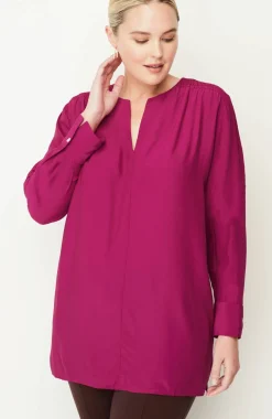 Smocked Split-Neck Tunic