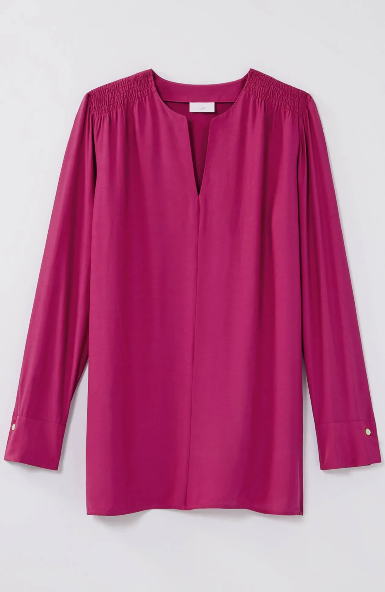 Smocked Split-Neck Tunic