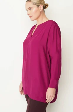 Smocked Split-Neck Tunic