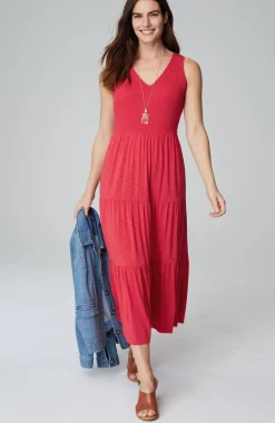 Smocked Tiered Midi Dress