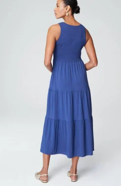 Smocked Tiered Midi Dress