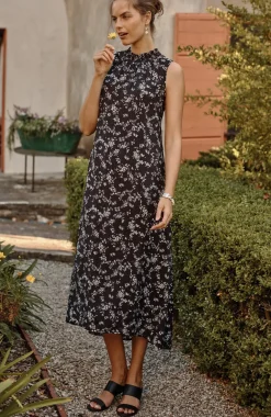 Smocked-Neck Maxi Dress