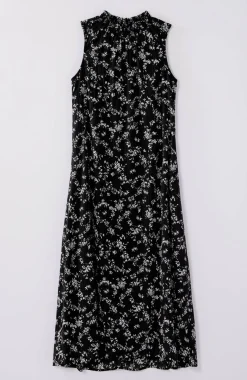 Smocked-Neck Maxi Dress
