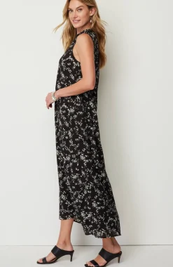 Smocked-Neck Maxi Dress