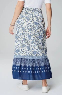 Smocked-Waist Tiered Maxi Skirt