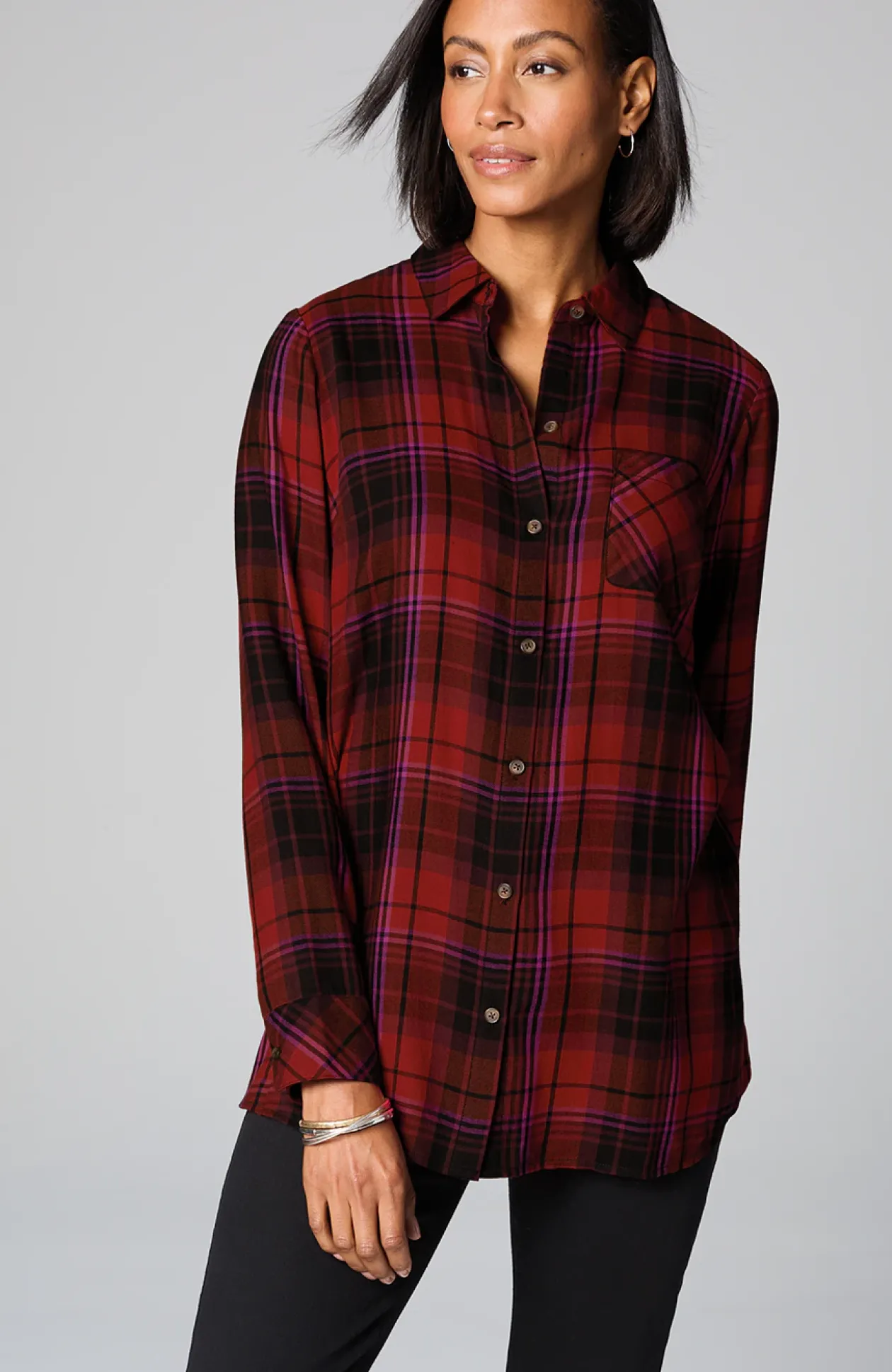 Soft Plaid Tunic