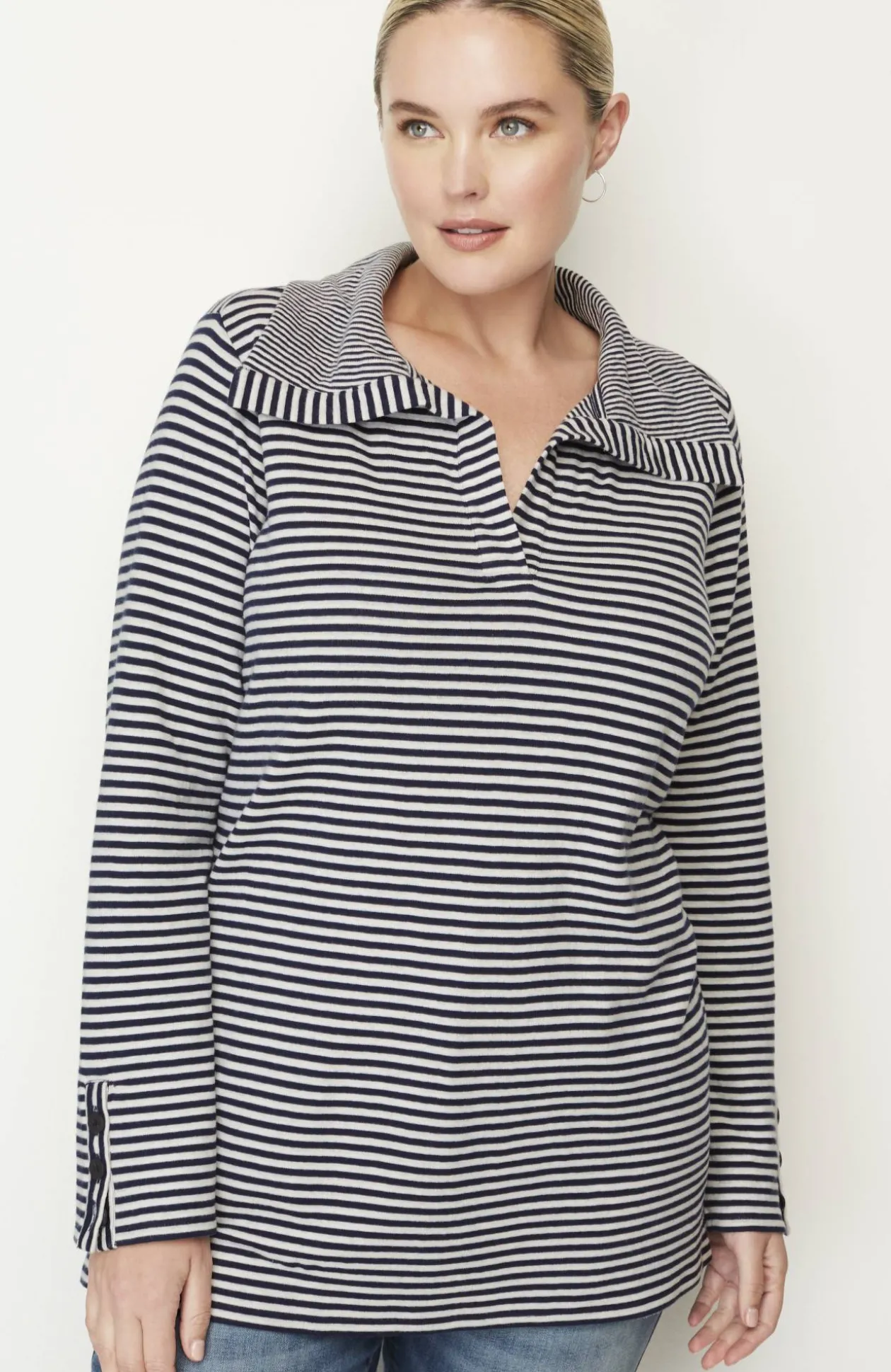 Soft-Knit Collared Tunic