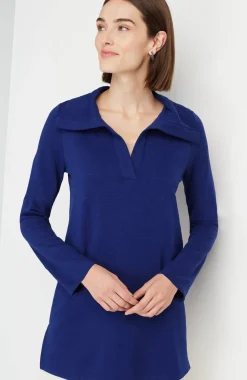 Soft-Knit Collared Tunic