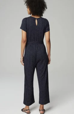Split-Neck Cropped Jumpsuit