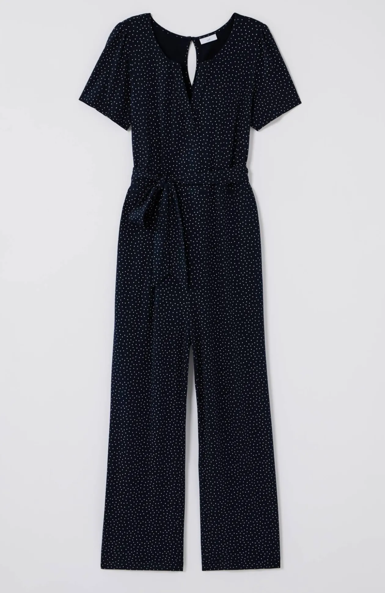 Split-Neck Cropped Jumpsuit