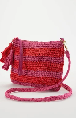 Striped Paper Straw Crossbody