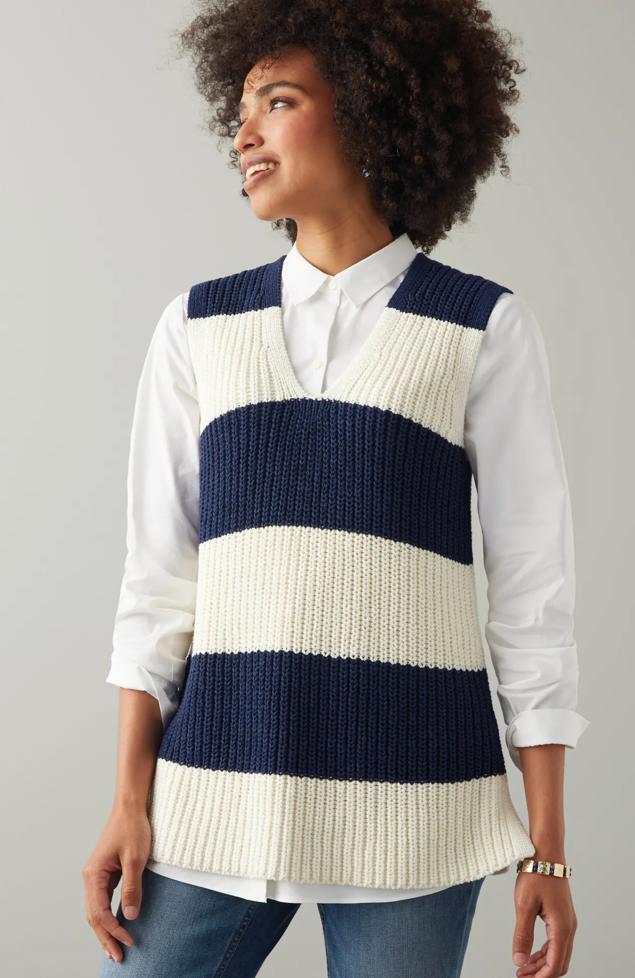 Striped Pullover Vest