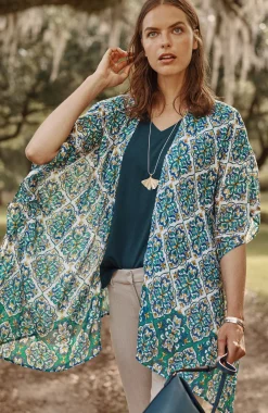 Tasseled-Border Geo Ruana