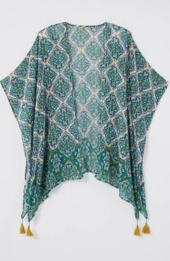 Tasseled-Border Geo Ruana