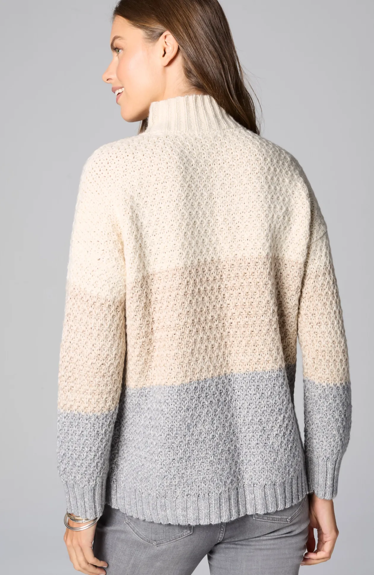 Textured Color-Block Sweater