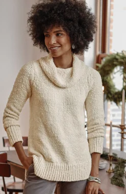 Textured Cowl-Neck Sweater
