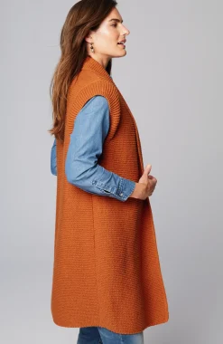Textured Long Gilet Vest
