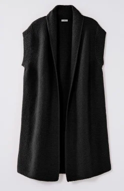 Textured Long Gilet Vest