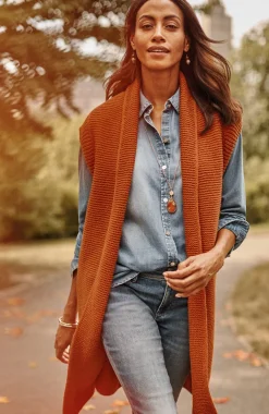 Textured Long Gilet Vest