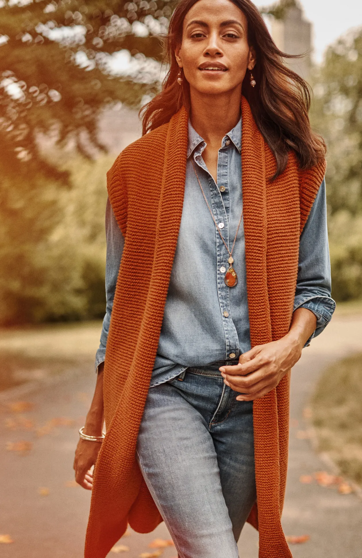 Textured Long Gilet Vest