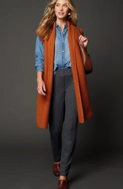 Textured Long Gilet Vest