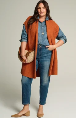 Textured Long Gilet Vest