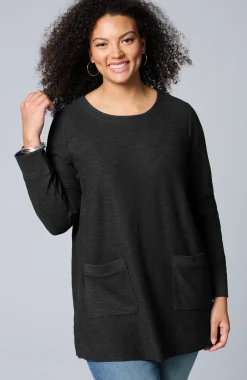 Textured Patch-Pocket Tunic
