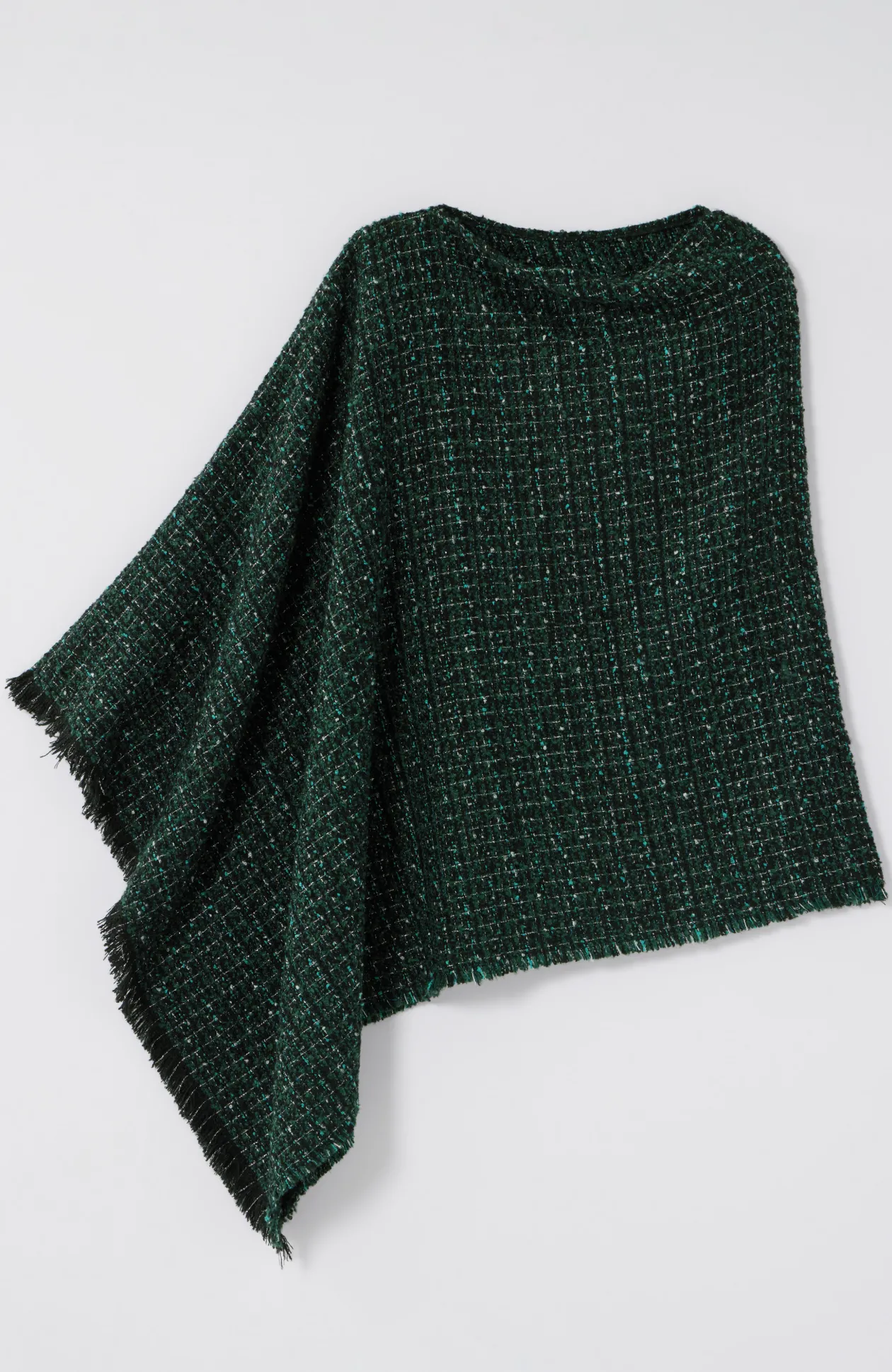 Textured Tweed Poncho