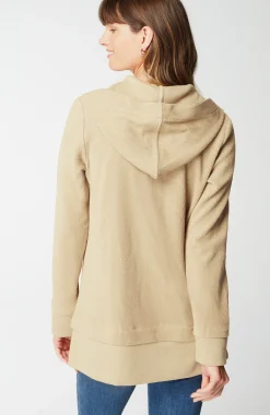 Textured-Knit Hoodie Tunic