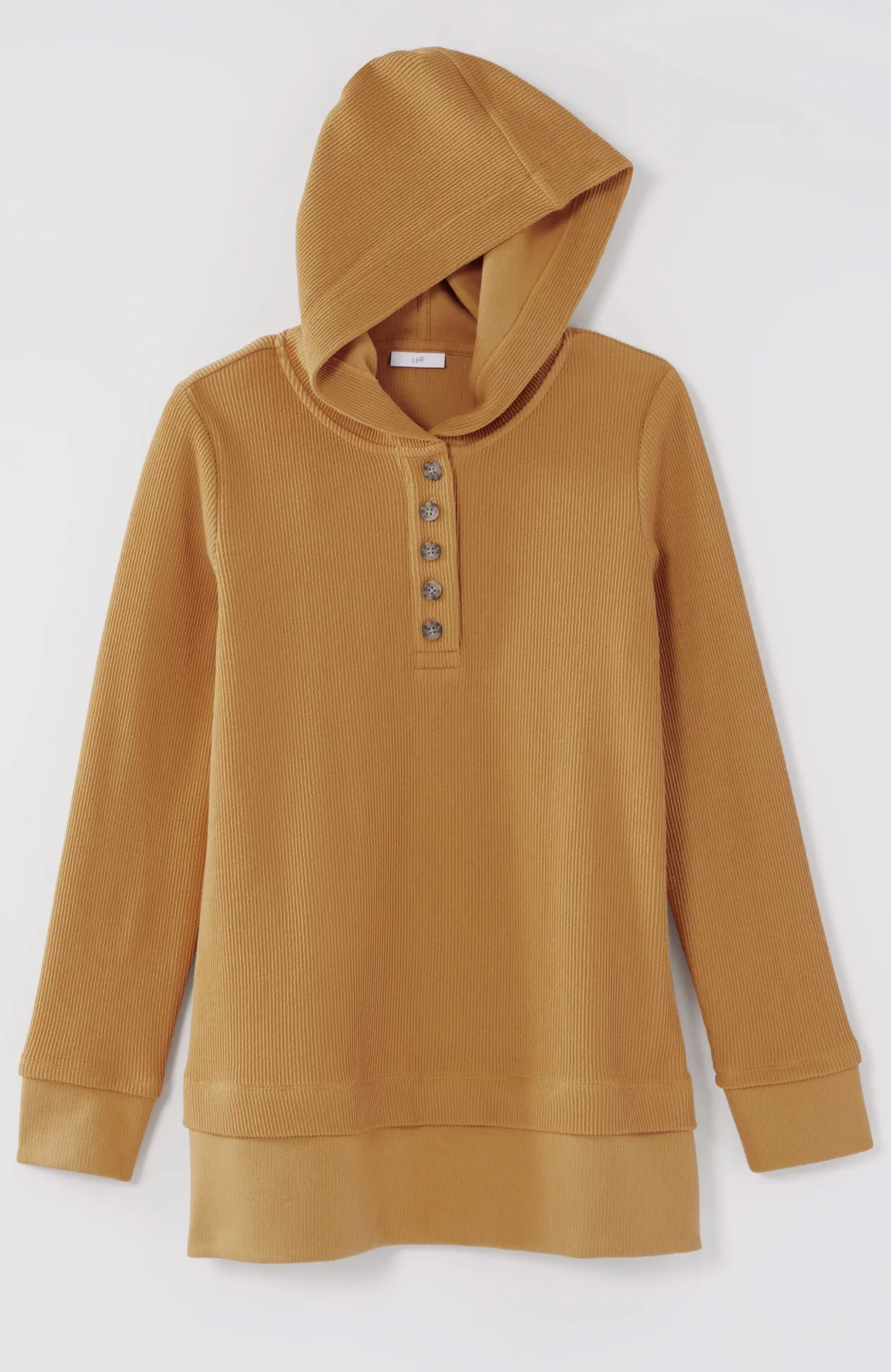 Textured-Knit Hoodie Tunic