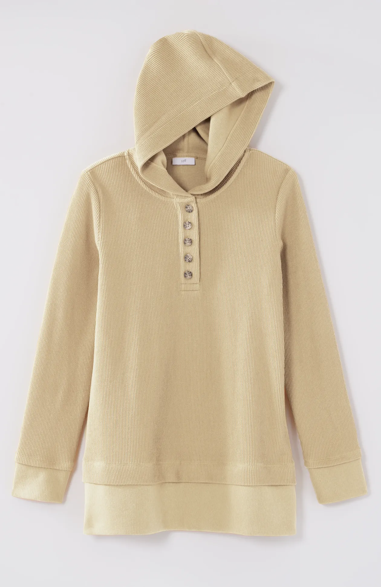 Textured-Knit Hoodie Tunic
