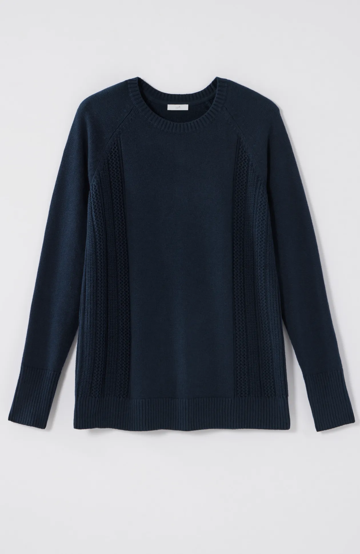 Textured-Sides Crew-Neck Sweater