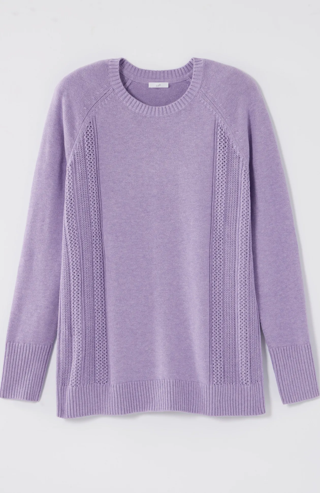 Textured-Sides Crew-Neck Sweater