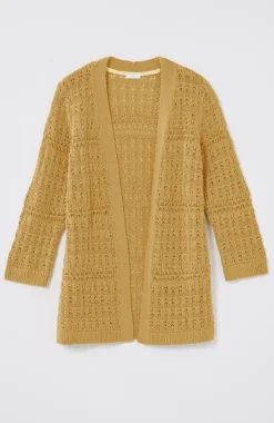 Textured-Stitch Open-Front Cardi