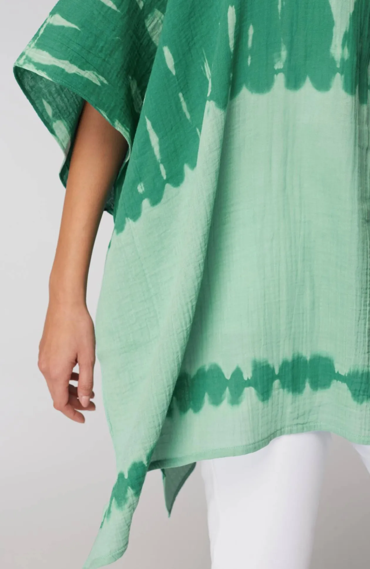 Tie-Dye Cotton-Gauze Poncho