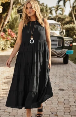 Tiered A-Line Maxi Dress
