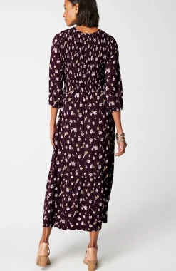 Tiered Flounced-Hem Midi Dress