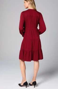 Tiered Smocked-Sleeve Dress