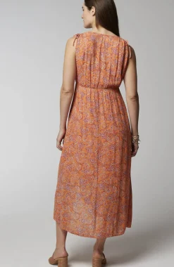 Tie-Shoulder Faux-Wrap Dress