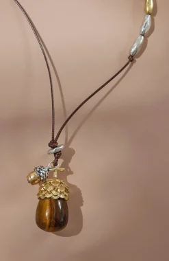 Tiger's-Eye Acorn Pendant