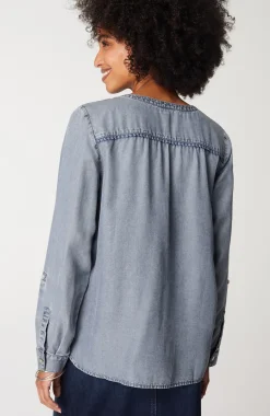 Trimmed Indigo Top