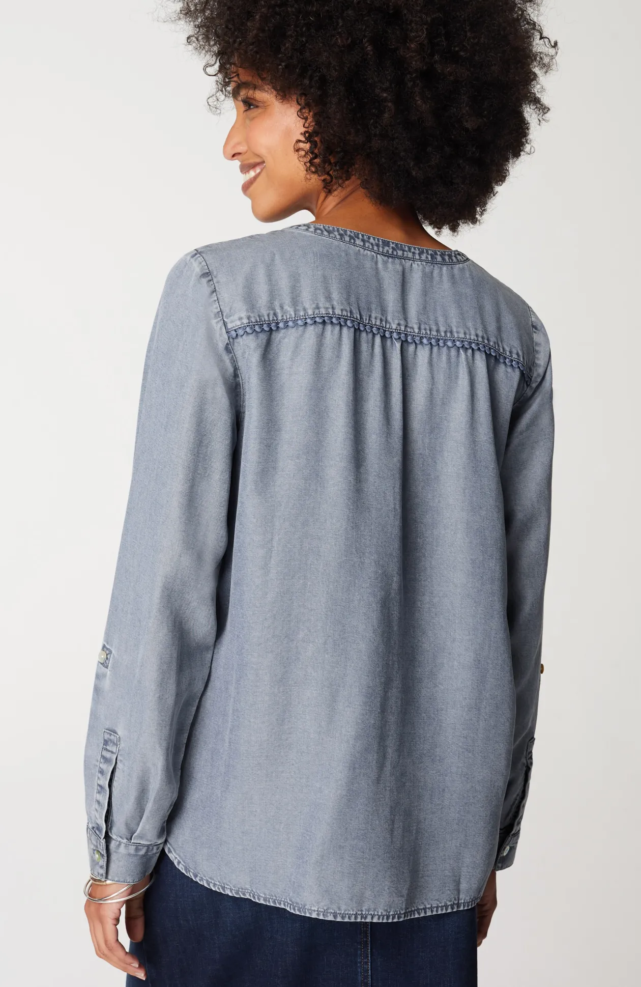 Trimmed Indigo Top