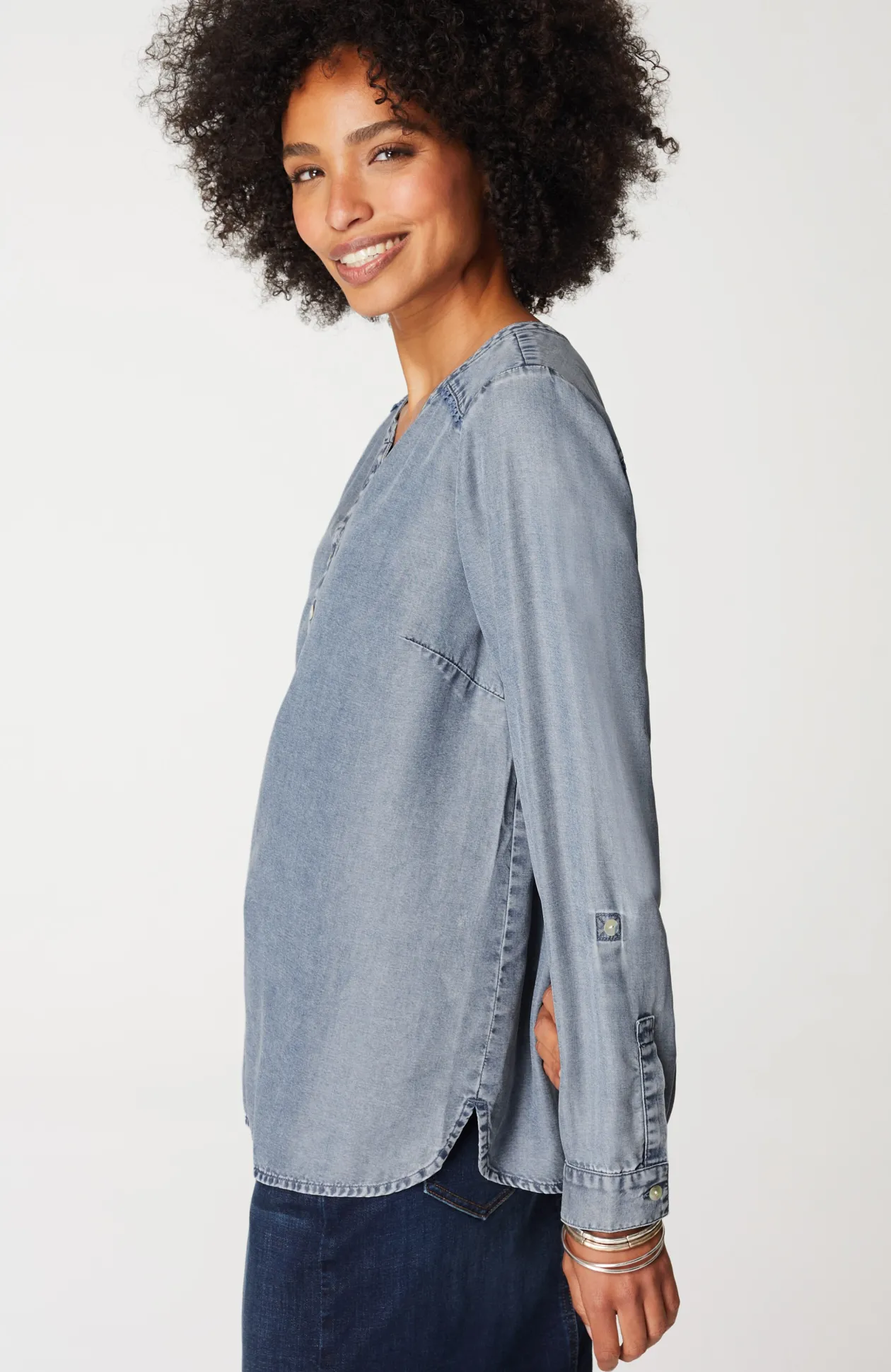 Trimmed Indigo Top