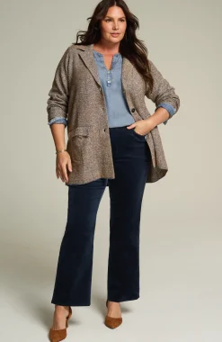 Tweed-Textured Sweater-Jacket