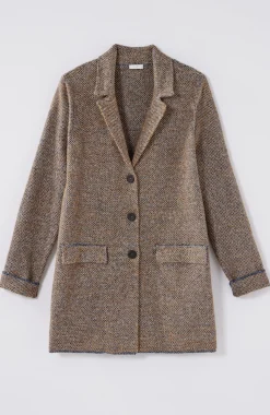 Tweed-Textured Sweater-Jacket