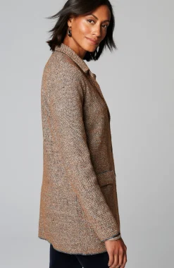 Tweed-Textured Sweater-Jacket
